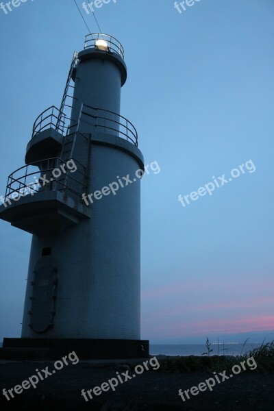 Lighthouse Sea Sunset At Dusk Sky