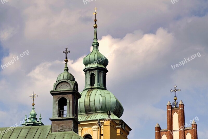 Towers Church Sky Cross The Roofs