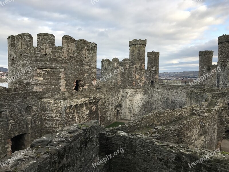 Castle Uk Conwy Britain Medieval