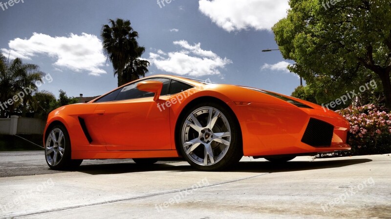 Car Lamborghini Wheels Auto Vehicle