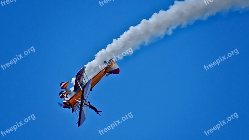 Wing Walking Wing Walker Bi-plane Aerobatics Stunt