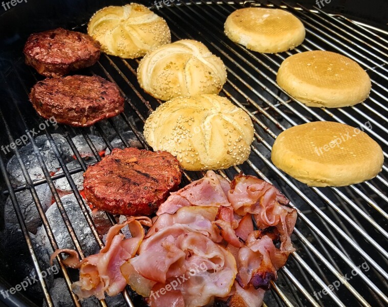 Burgers Bbq Meat Bacon Grill