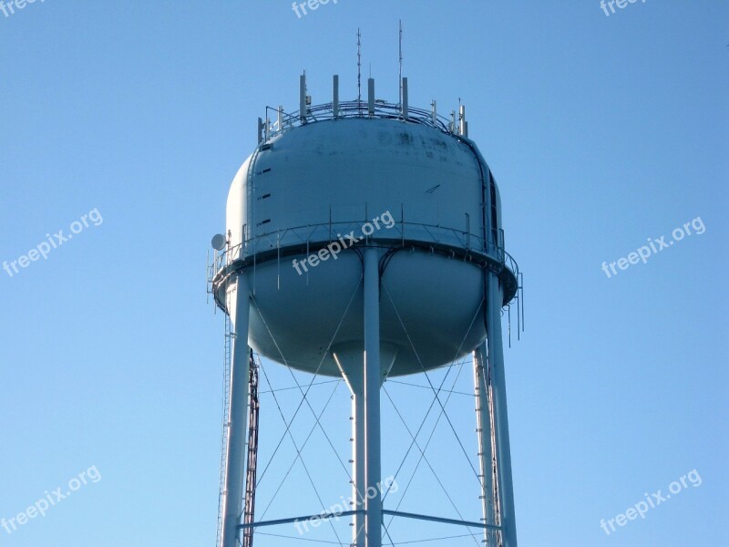 Water Tower Blue Water Tower Sky