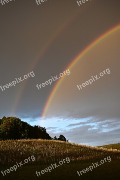 Rainbow Nature Spectacle Landscape Sky