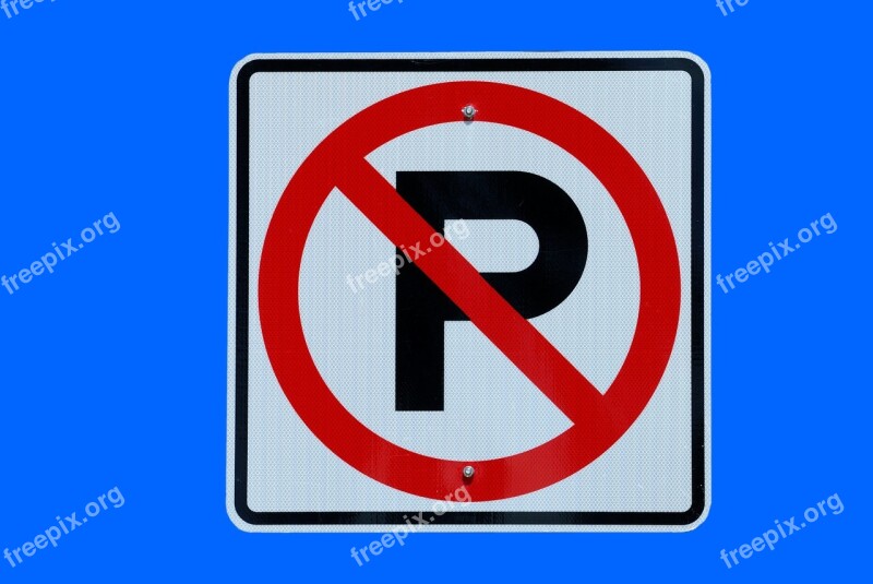 No Parking Sign Warning Isolated Background