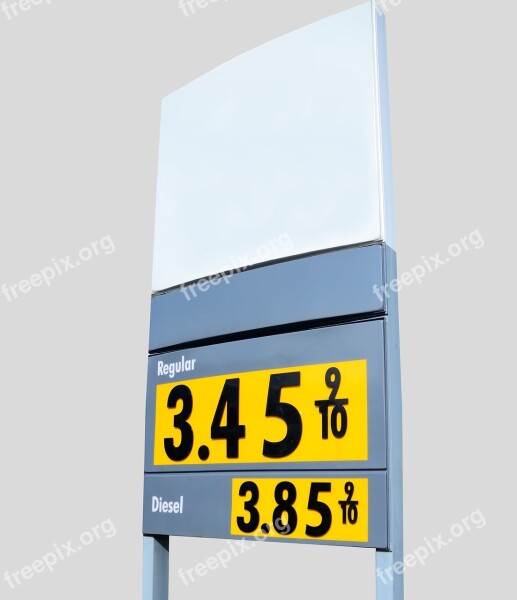 Gas Price Sign Fuel Fuel Pump Gas