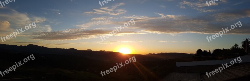 Round Panoramic Sunset Clouds Sky