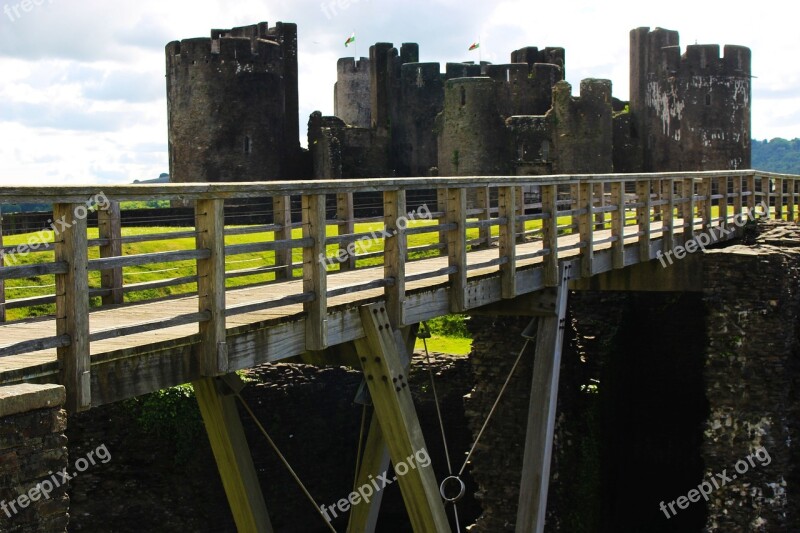 Castle Fort Bridge Wooden Architecture