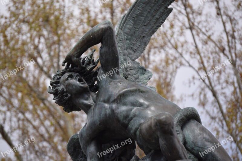 Angel Lucifer Horrified Fallen Angel Statue