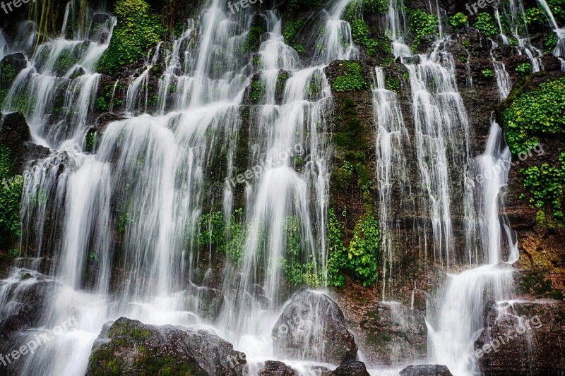 Nature Waterfalls Juayua Stones Rocks