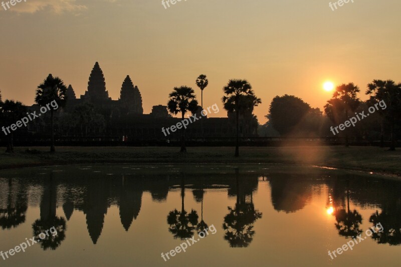 Ruin Architecture Angkor Wat Khmer Cambodia