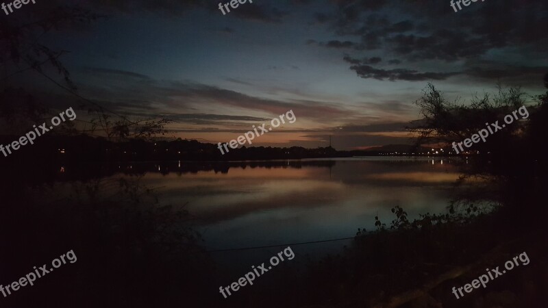 River Sunrise Nature Landscape Water