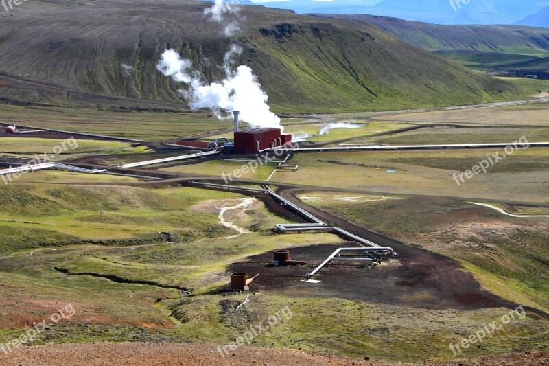 Iceland Power Plant Geothermal Energy Krafla Free Photos