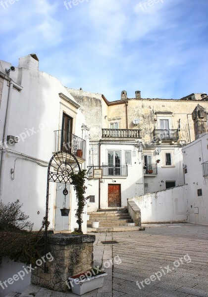 White Houses Balconies Buildings Square Free Photos