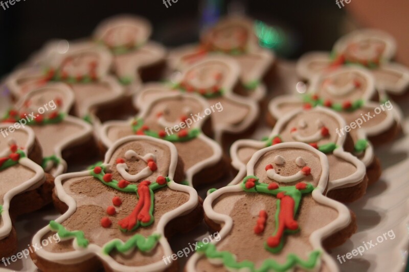 Gingerbread Cookies Frosting Food Free Photos