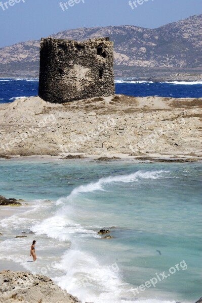 Sardinia Beach Sea Torre Wetting