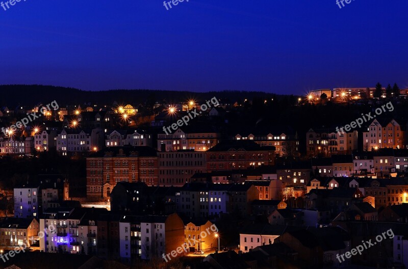 Night Panorama Lighting Building Thuringia Germany