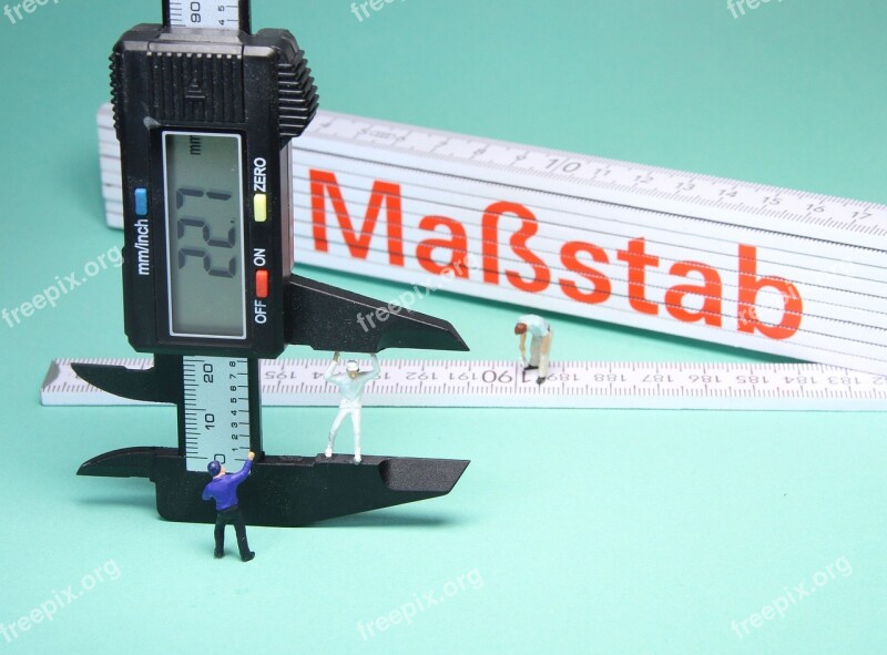 Folding Rule Calipers Miniature Figures Mechanical Engineering Digital