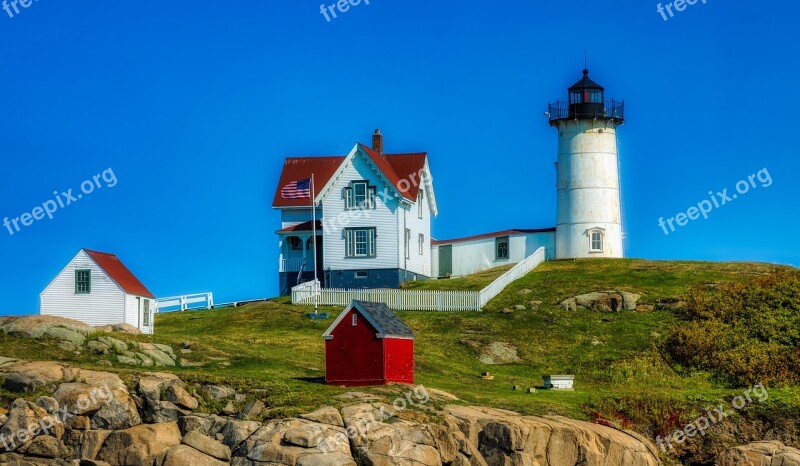 Cape Neddick Maine America New England Seashore