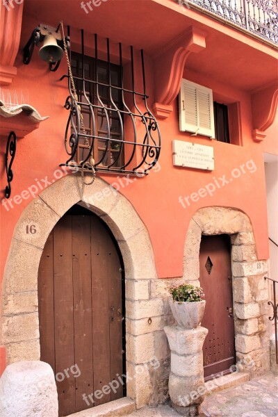 House Ochre Red Door La Turbie