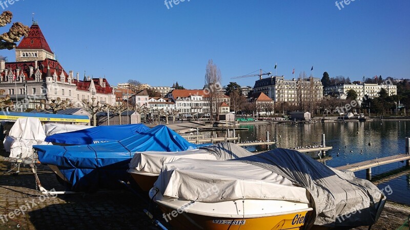 Ouchy Lausanne Port Boat Lake