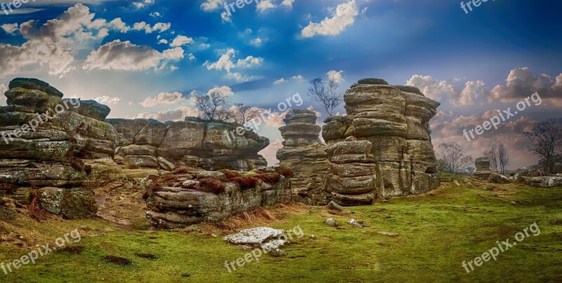 Rocks Landscape Brimham Rocks Nature Rock