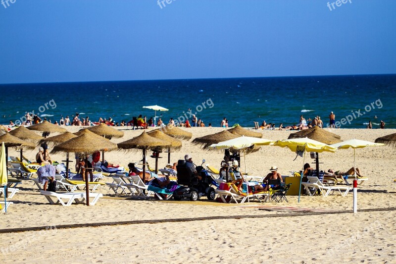 Beach Monte Gordo Summer Portugal Coast