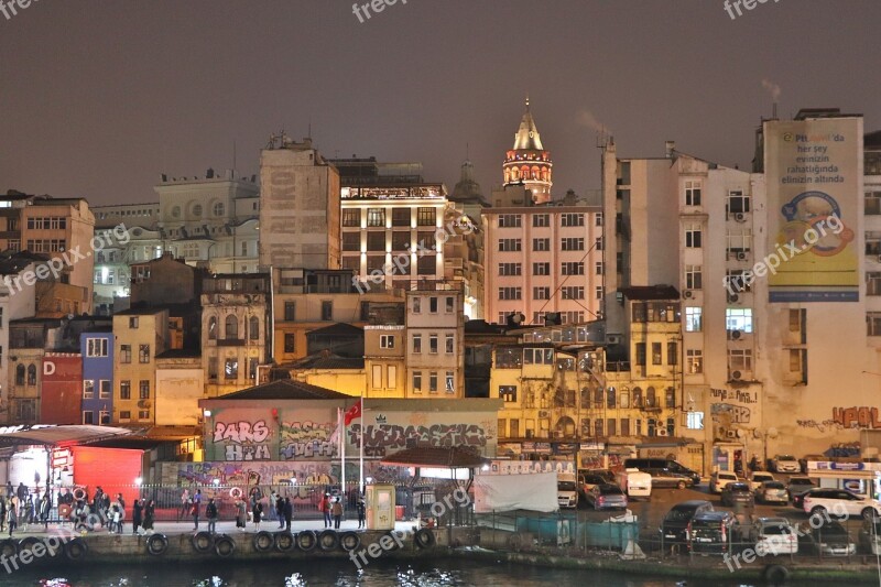 Galata Galata Tower Istanbul Turkey Sky