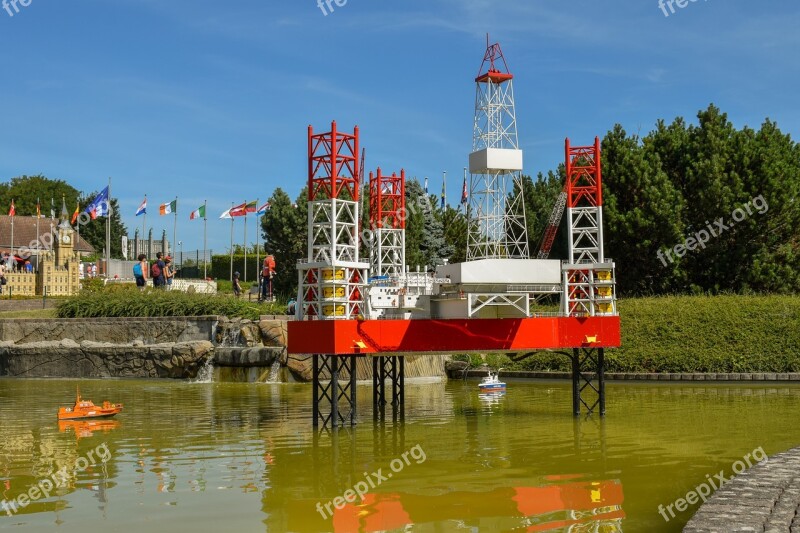 Miniature Park Mini Europe Brussels Belgium Oil Platform