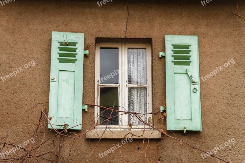 Window Old Shutter Green Brown