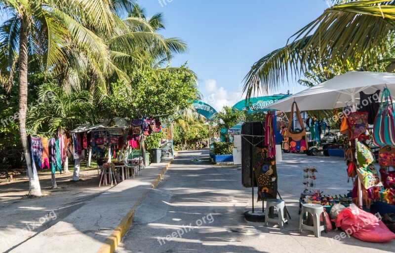 Souvenir Shopping Mexico Isla Mujeres Sky Landscape