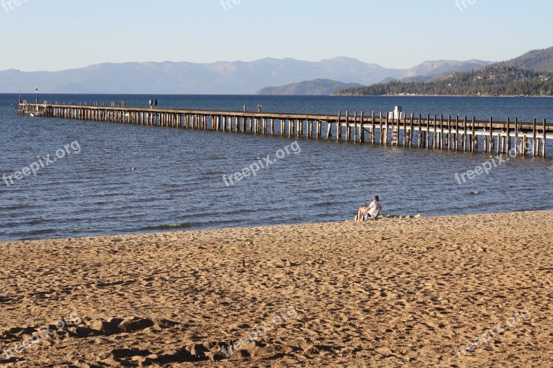 Pier Lake Sand Bird Water