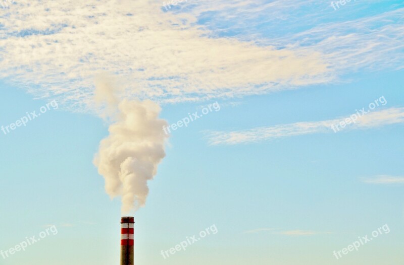 Industry Pollution Smoke Chimney Ecology