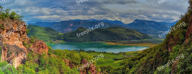 Lake Mountains Clouds Nature Landscape