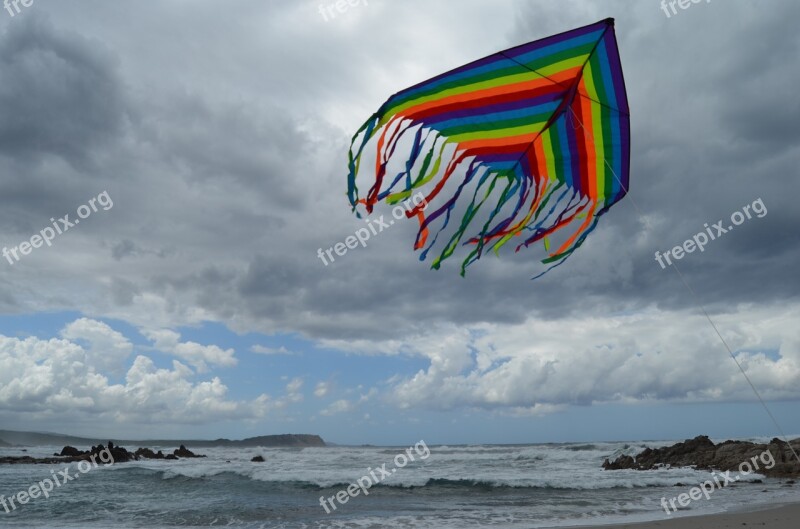 Kite Sea Wind Cloudy Sea Storm