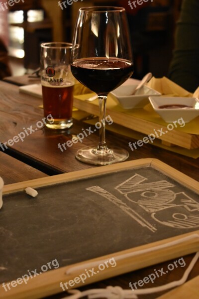 Wine Beer Blackboard Pub Free Photos