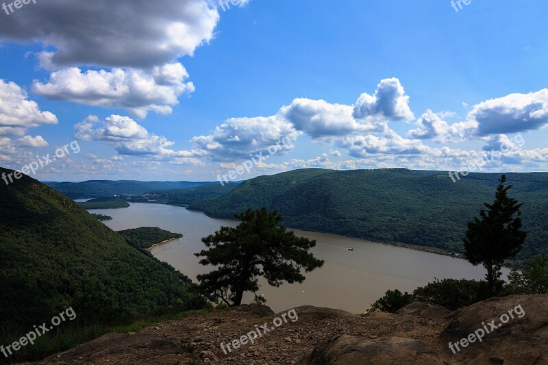 West Point Mountains Sky River New York