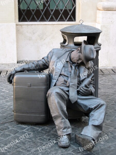 Living Statue Rome Italy Free Photos