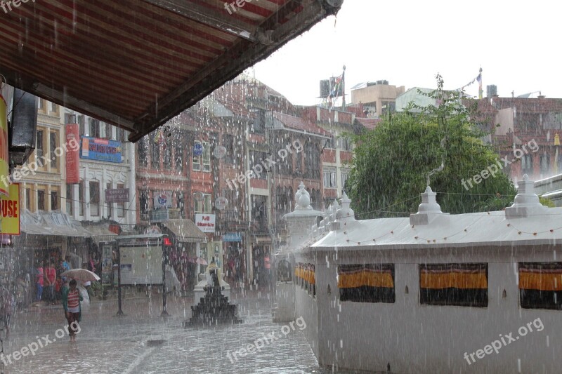 Monsoon Rain Nepal Weather Wet