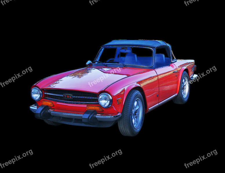 Triumph Tr-6 Convertible Automotive Sports Car