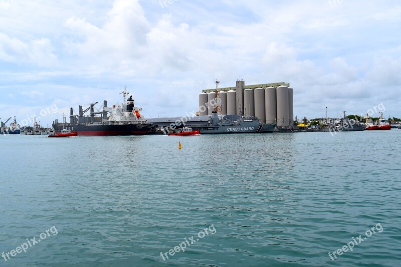 Port Ship Bank Mauritius Boat