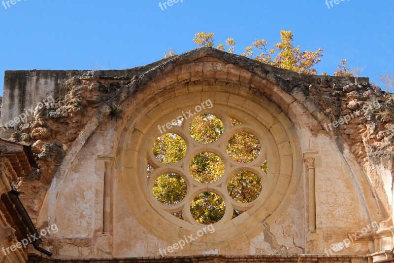 Stone Monastery Rosette Autumn Free Photos