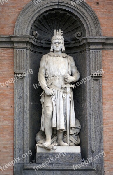 Naples Italy Piazza Plebiscito Statue King