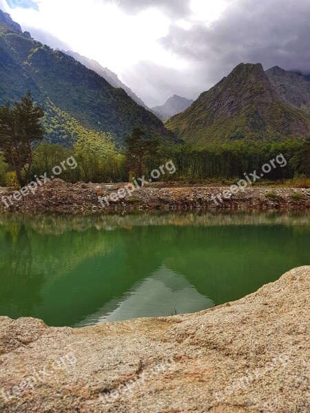 Nature Lake Pond Water Mountains