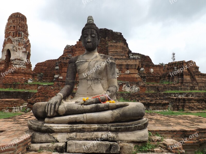 Buddha Statue Ayutthaya Wat Mahathat Free Photos