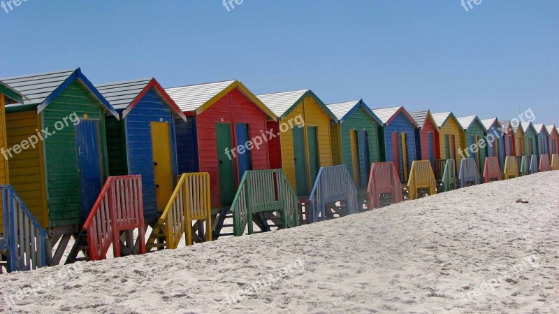 Beach South Africa Cabanas Colorful Free Photos