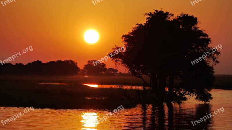 Sunset Color Contrasts Romantic Mood Free Photos