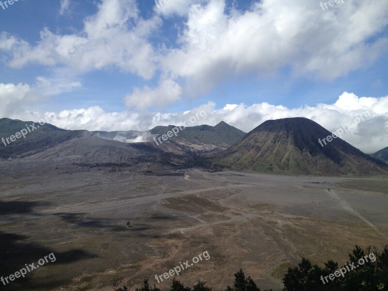 Bromo Indonesia Natural Spectacle Cloud Of Smoke Volcano