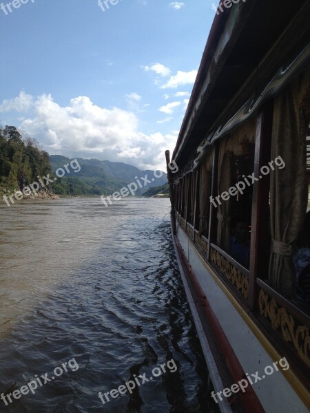 Boat Mekong River Laos Vietnam River