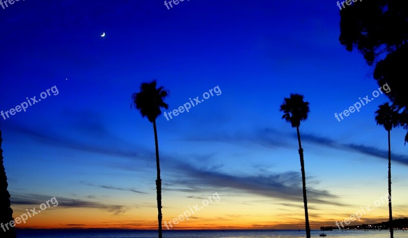 Los Angeles Santa Barbara Beach Sunset Light